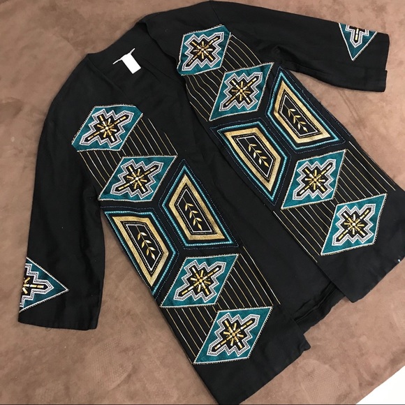 H&M Uniquely Embellished Tribal Embroidered Blazer - Picture 2 of 16